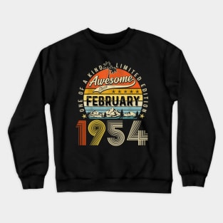 Awesome Since February 1954 Vintage 69th Birthday Crewneck Sweatshirt